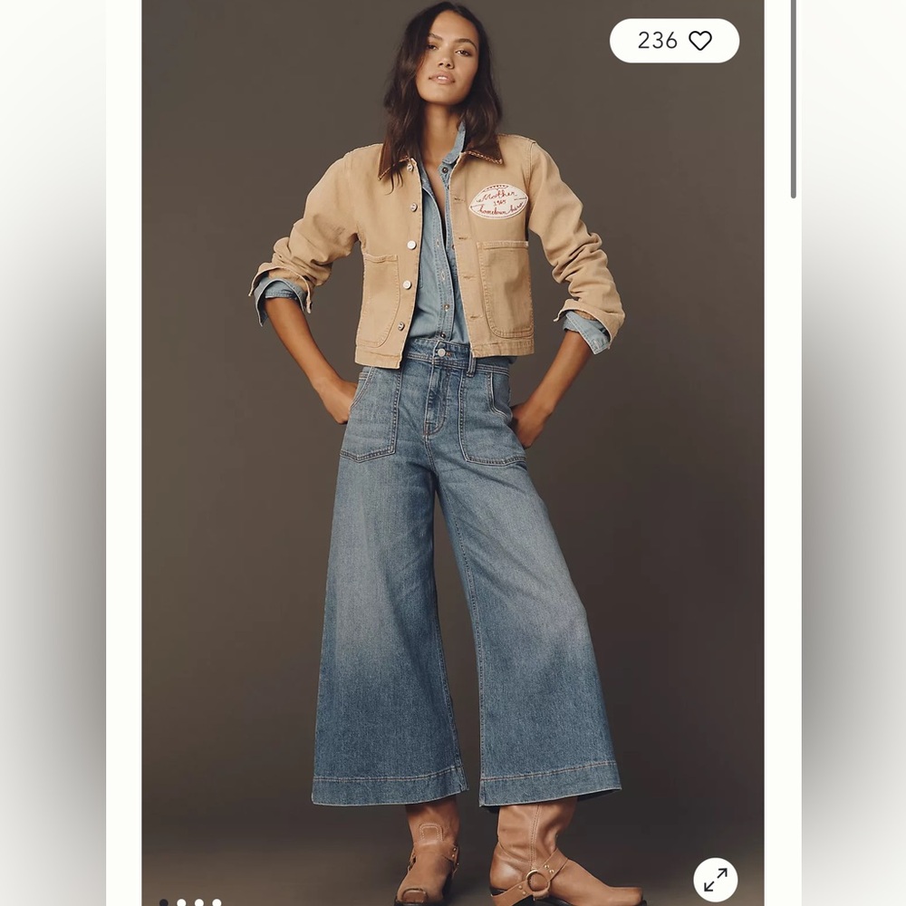 NWT! Pilcro Sienna Crop High-Rise Wide-Leg Jeans from Anthropologie